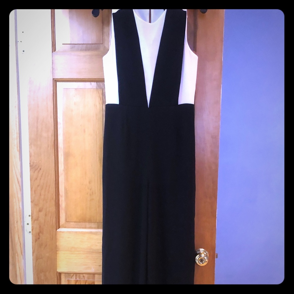 NEW BCBG Black and white long jumpsuit